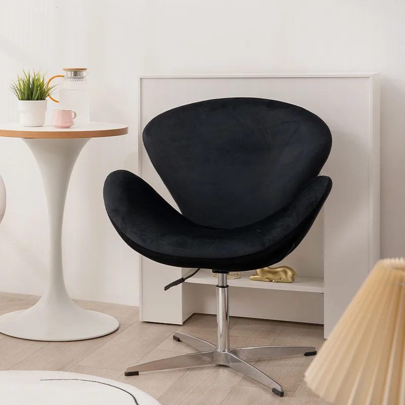 Вращающийся одноместный диван в скандинавском стиле, кресло для отдыха, тихий кремовый стул, офисное кресло с лебедем