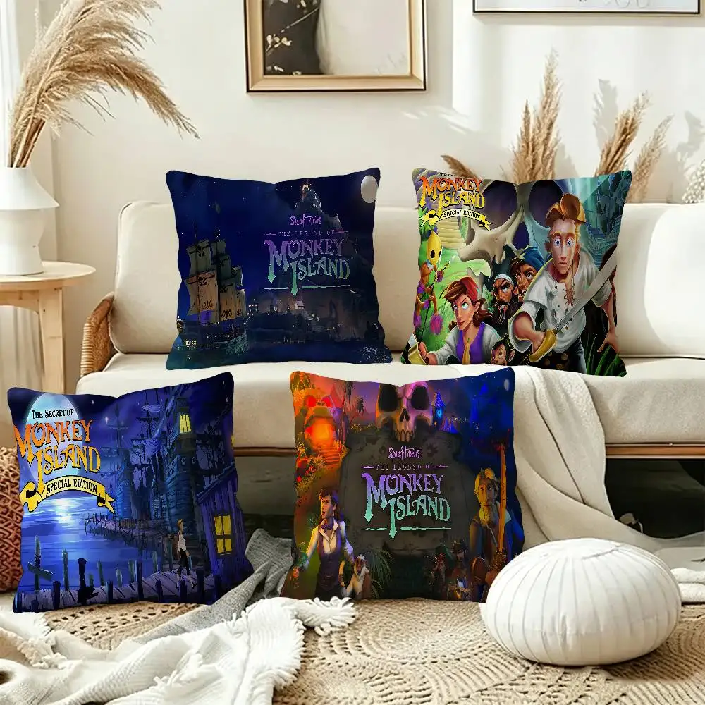 Classic Game The Secret Of Monkey Island Pillow Anime Pillow Sofa Bed Head Pillow Cover Cushion Cover 45x45 cm Fashion