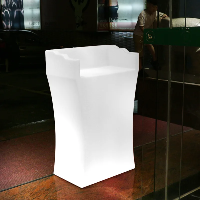 Mesa de bienvenida luminosa LED, soporte de DJ, HDPE, colorido, 70x40x110cm