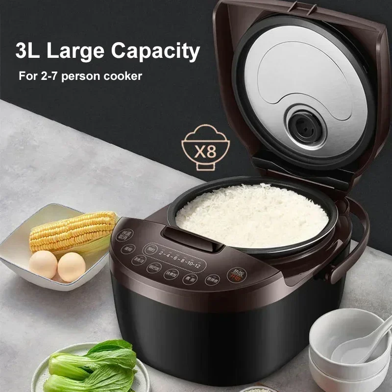 Rice Cooker for 3L Multifunctional Portable Rice Cooker Non-Stick Pan Automatic Kitchen Cooking Appliance for SF30FD972