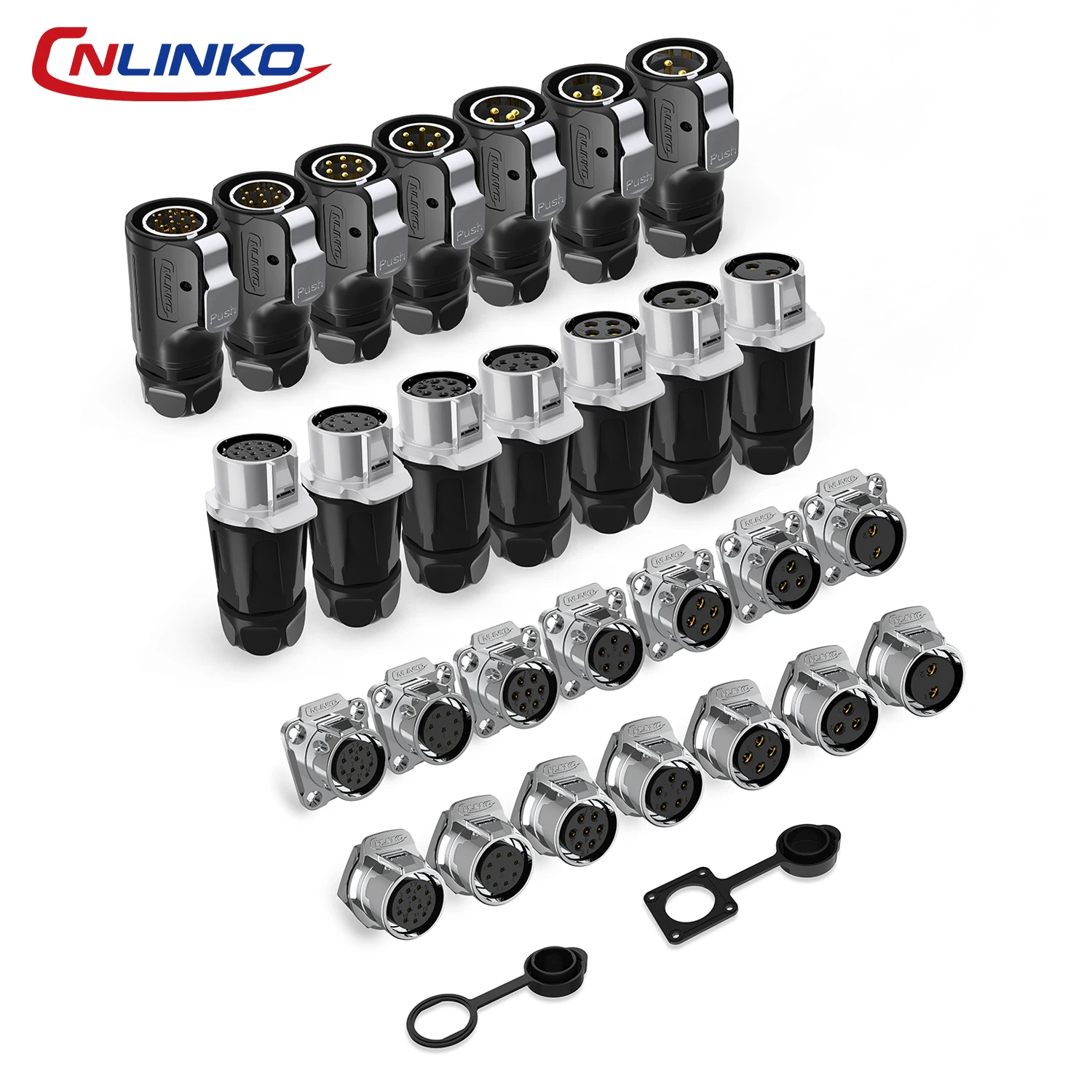 CNLINKO M20 Wasserdichter Elektrischer Steckverbinder, Löttyp, Stecker + Buchse mit Flanschmontage für Industrie- und Marineausrüstung – Detail 11