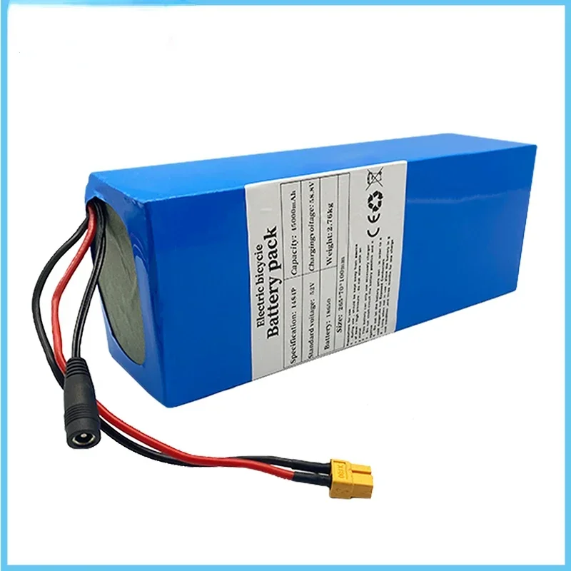 Free Shipping High Capacity 52V 14S4P 45000mAh 18650 1000W Lithium Battery for Balance Car, Electric Bicycle, Scooter, Tricycle