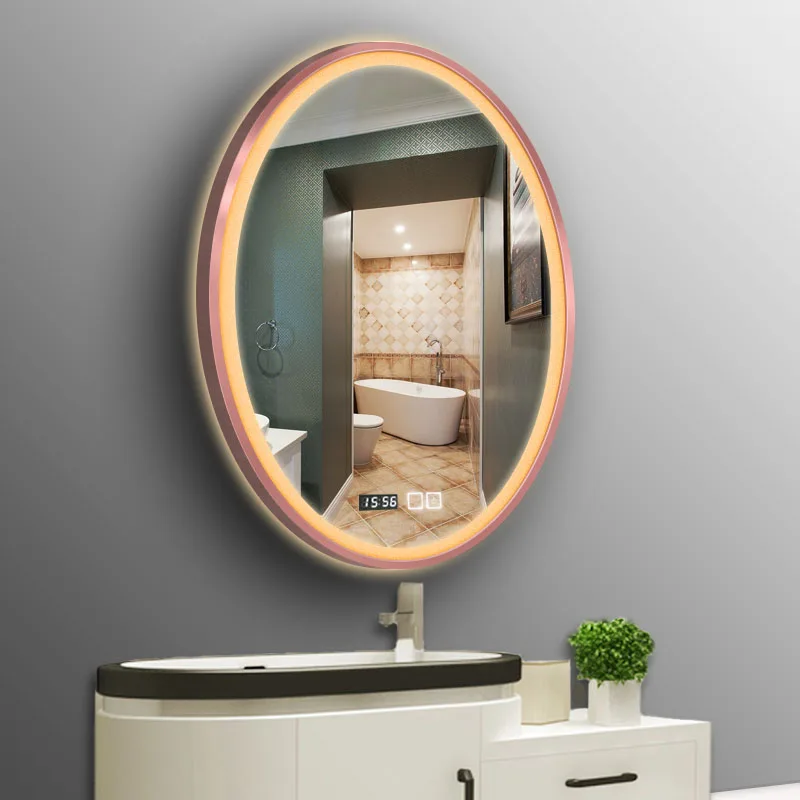 European Style Oval LED Mirror Wall Light for Drawing Room Washroom Glass Wall Fixture Bathroom Dressing Room Makeup mirror lamp