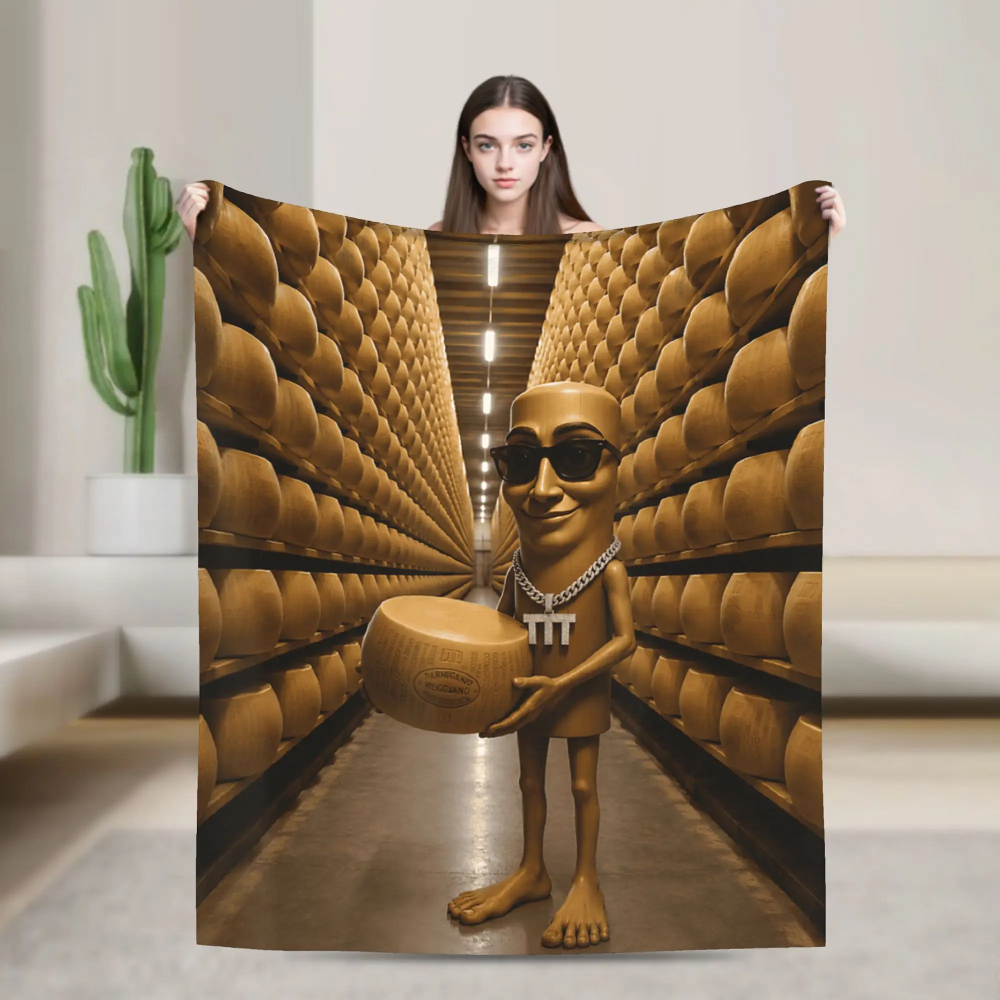 Collecting Giant Wheels of Italian Cheese Funny Tung Sahur Warm Cozy Blanket For Home Decor Throw Blanket Car Flannel Bedspread