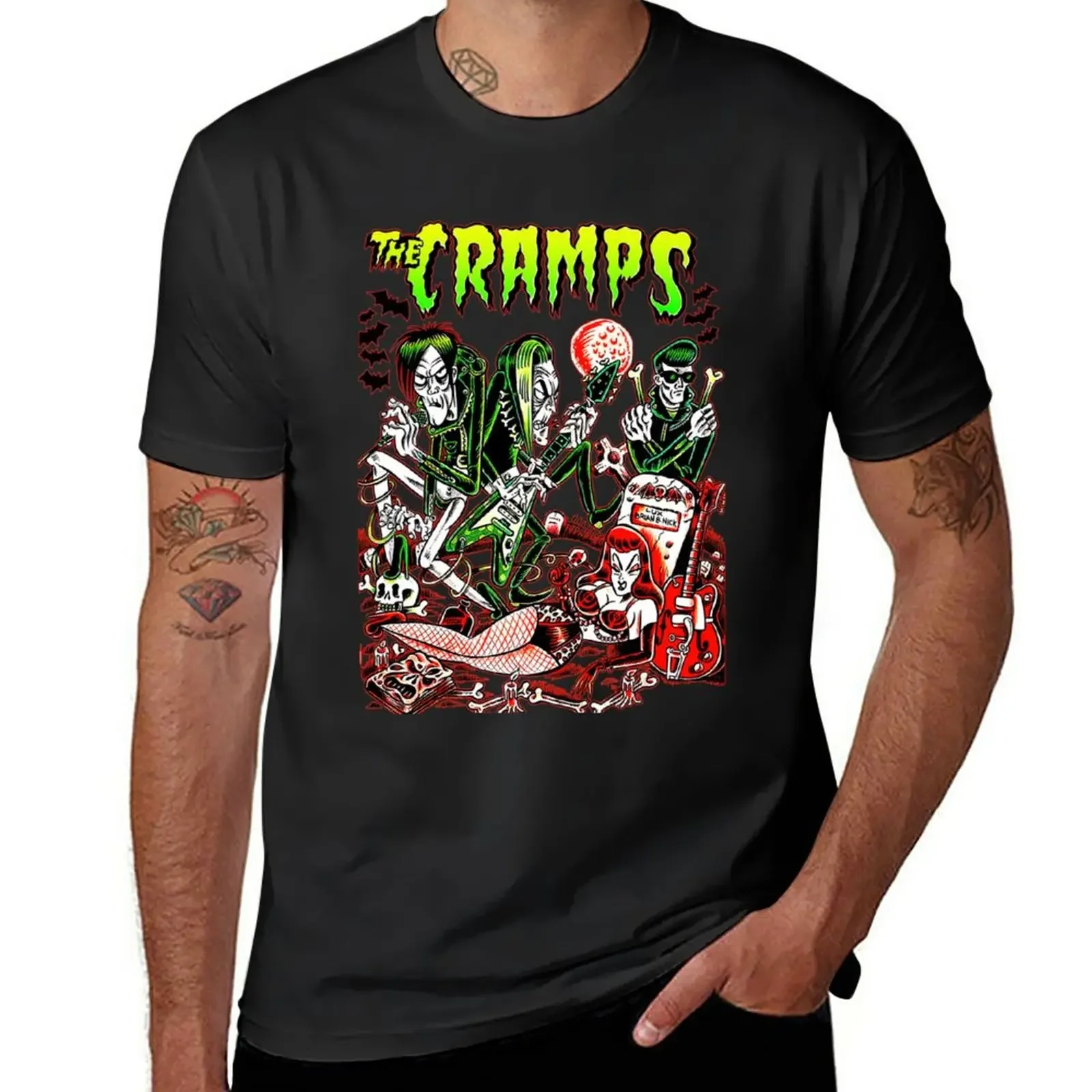 New Funny Love The Cramps Psychobilly Music Favorite sports fan t-shirts Short t-shirt mens clothes Short Sleeve printing