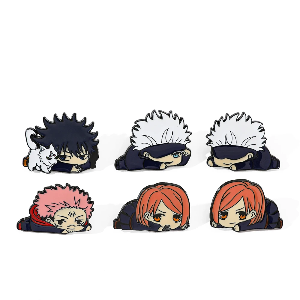 

3 Pcs Cartoon Satoru Gojo Brooch Set Cute Kugisaki Nobara Enamel Lapel Badge Backpack Shirt Clothing Pins Jewelry Accessories