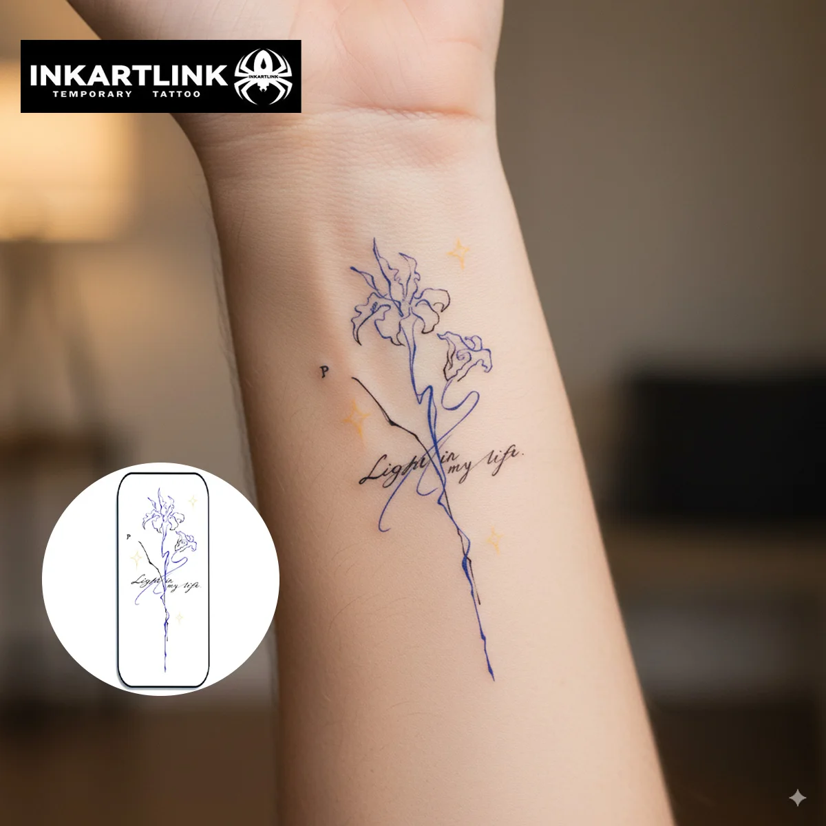 INKARTLINK Temporary Tattoo Stickers Waterproof Color Printing Flower Design Temporary Tattoo Party Supplies DIY Stickers