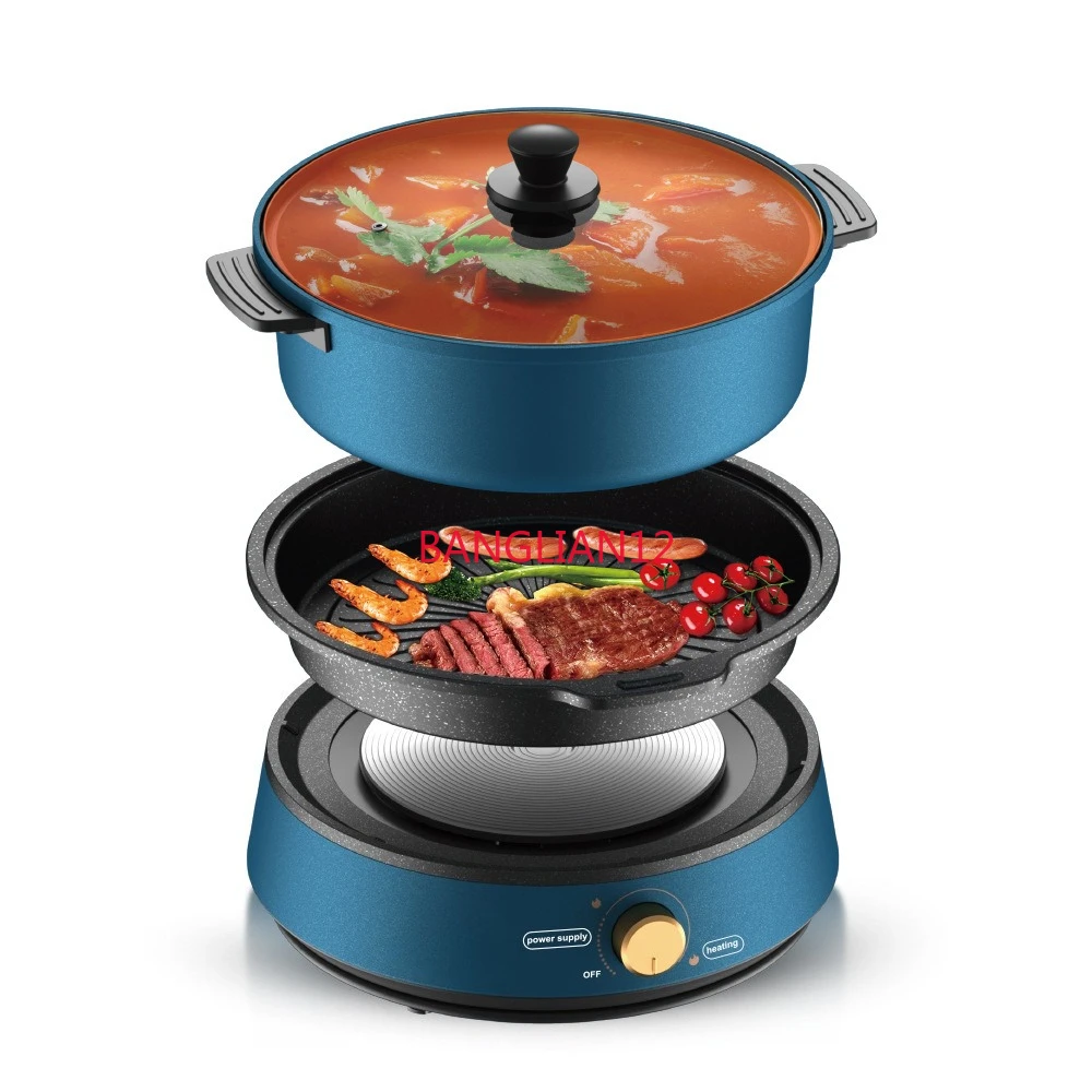 

Household barbecue pot, hot pot barbecue integrated pot, multi-functional barbecue machine, frying oven, electric baking pan