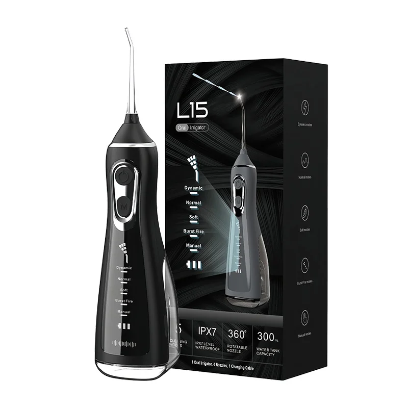 Portable Water Flosser Foldable Travel Oral Irrigator For Adult 5 Model Adjustment 300ml IPX7 Waterproof USB Cordless