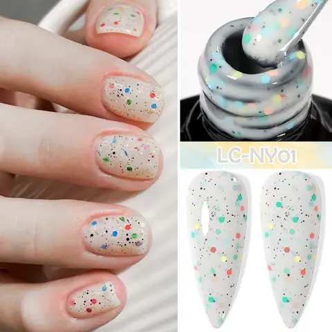 LILYCUTE 7ml 마카롱 크림 네일 젤 반짝이 장식 조각 네일 아트 젤 세미 퍼머넌트 바니시 용품 매니큐어 여름 손톱 디자인