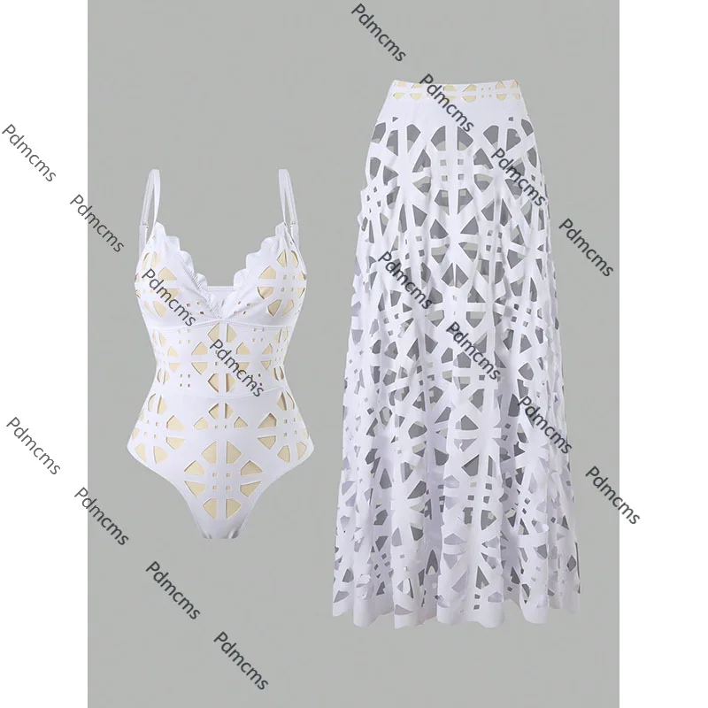 

2025 новый европейский и американский модный полый сексуальный купальник, женский бикини с высоким смыслом, пляжный костюм из двух предметов