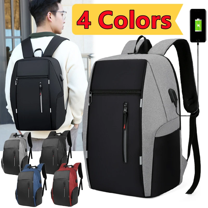 Neue 4 Farben Rucksack Männer USB-Aufladung wasserdicht 15,6 Zoll Laptop lässig Oxford männlich Business-Tasche Computer Notebook Rucksäcke