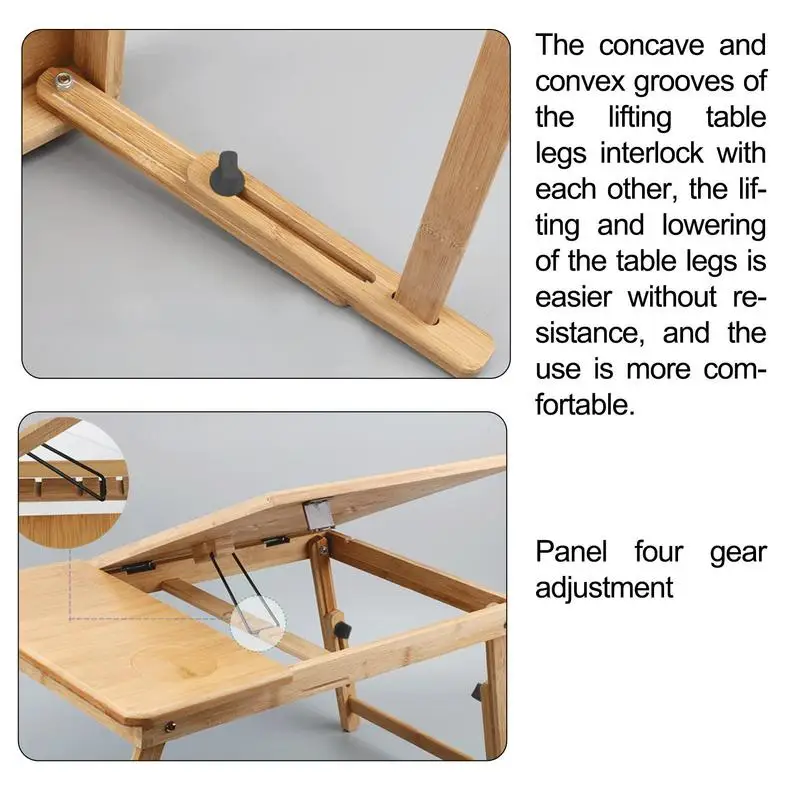 Home Foldable Laptop Desk Portable Adjustable Computer Desks Cooling Fan Notebook Holder TV Bed PC Lapdesk Tray Table