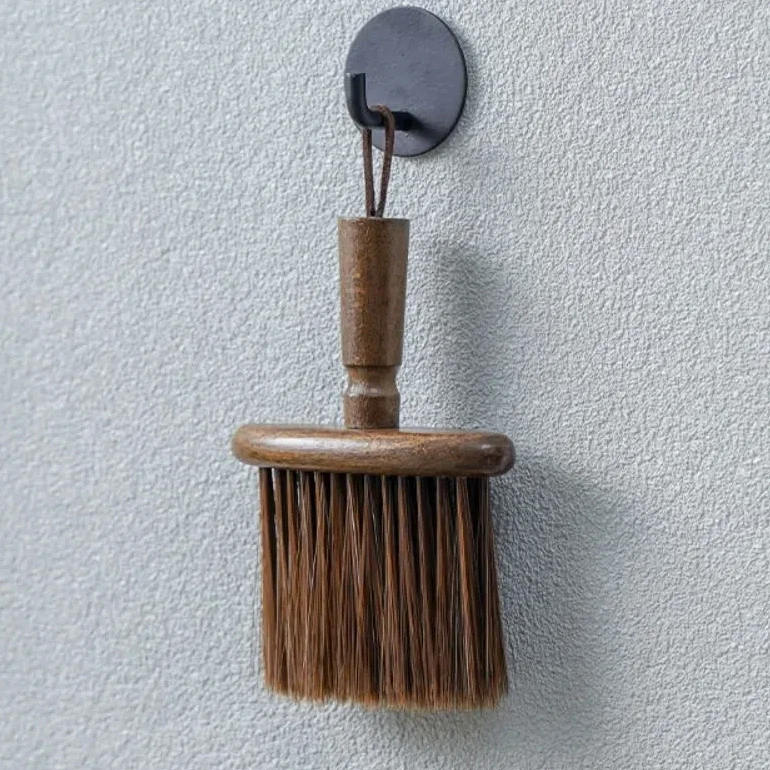 Wooden Coffee Cleaning Brush Multifunctional Soft Bristles Keyboard Brush Crank Handle Hanging Dust Removal Brush