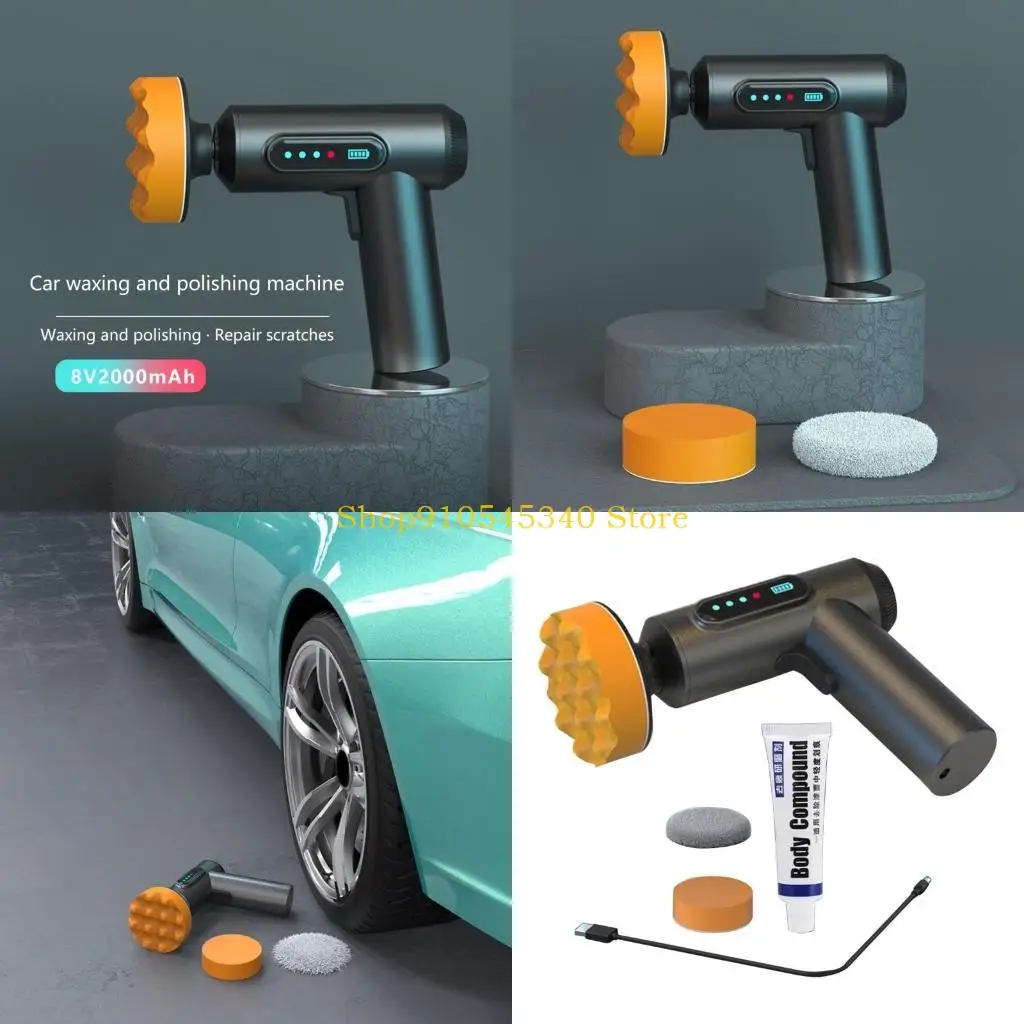 

U2JA Rechargeable Handheld Wireless Car Polishing Waxing Machine High Capacity Battery For Auto Enthusiasts And Professional