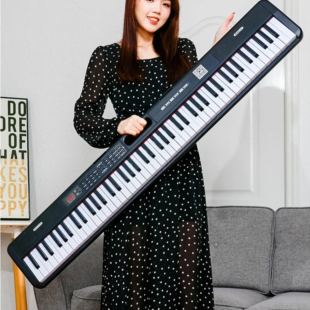 88 Keys Portable Digital Piano 88035# Multifunctional Electronic Keyboard Piano for Piano Student Musical Instrument Beginner