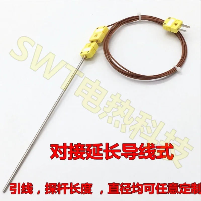for High Temperature Armored Probe Thermocouple KJT Type Plug Thermocouple Temperature Sensor Thin Probe Bendable