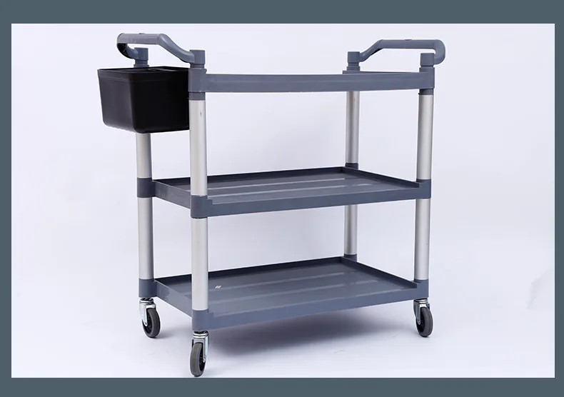 Three-tier pickup and delivery carts, restaurant mobile hotel service hand-push