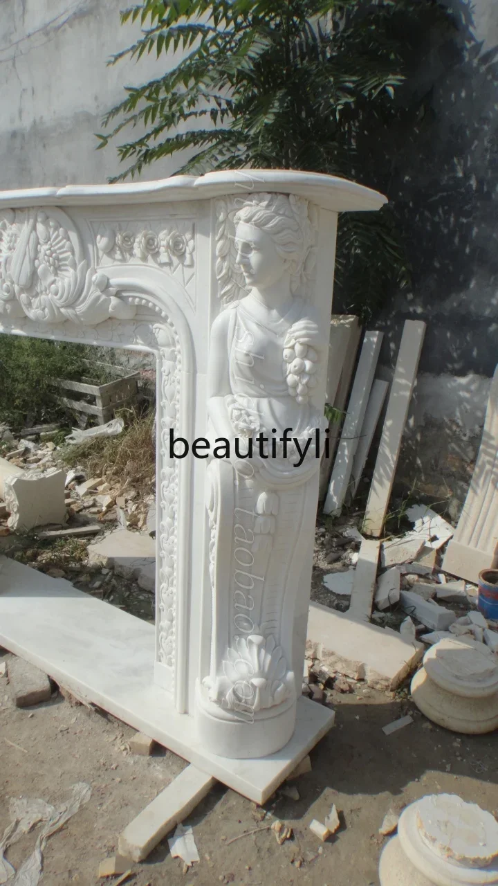 A13 Figure stone carving stone natural marble, European French American mantel custom