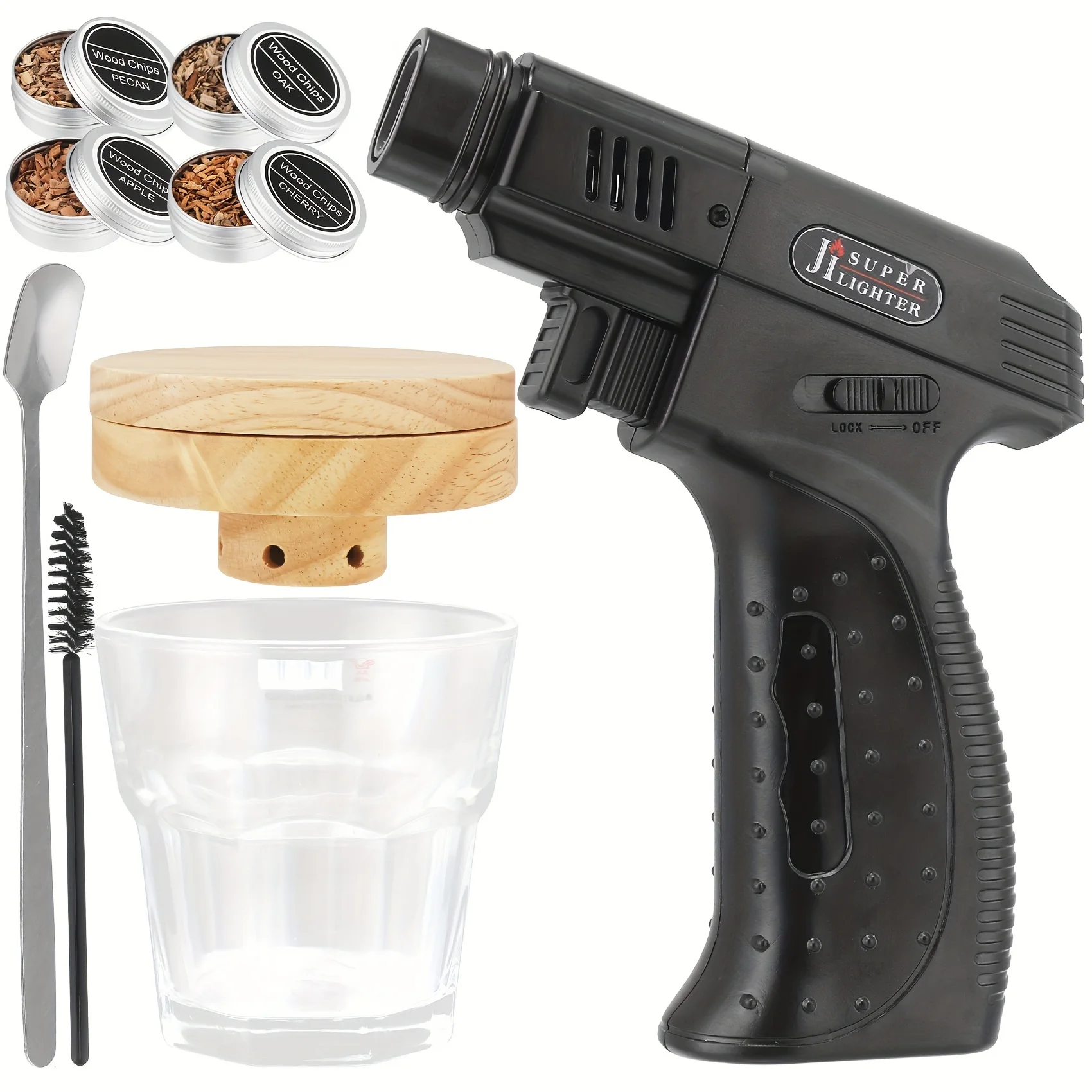 Cocktail Smoker Kit with Torch - 4 Flavors Wood Chips, Whiskey Smoker Kit, Anniversary Unique Gifts for Husband Dad Grandpa