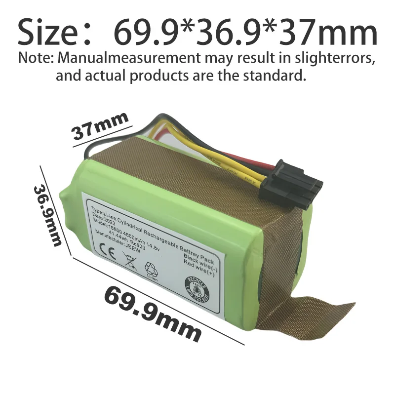 Vacuum Cleaner Robot Battery, INR18650, M26-4S1P, Mamibot EXVAC660, DEXP MMB-300, Gutrend Fusion 150, Ne, 14.8V, 2800 mAh