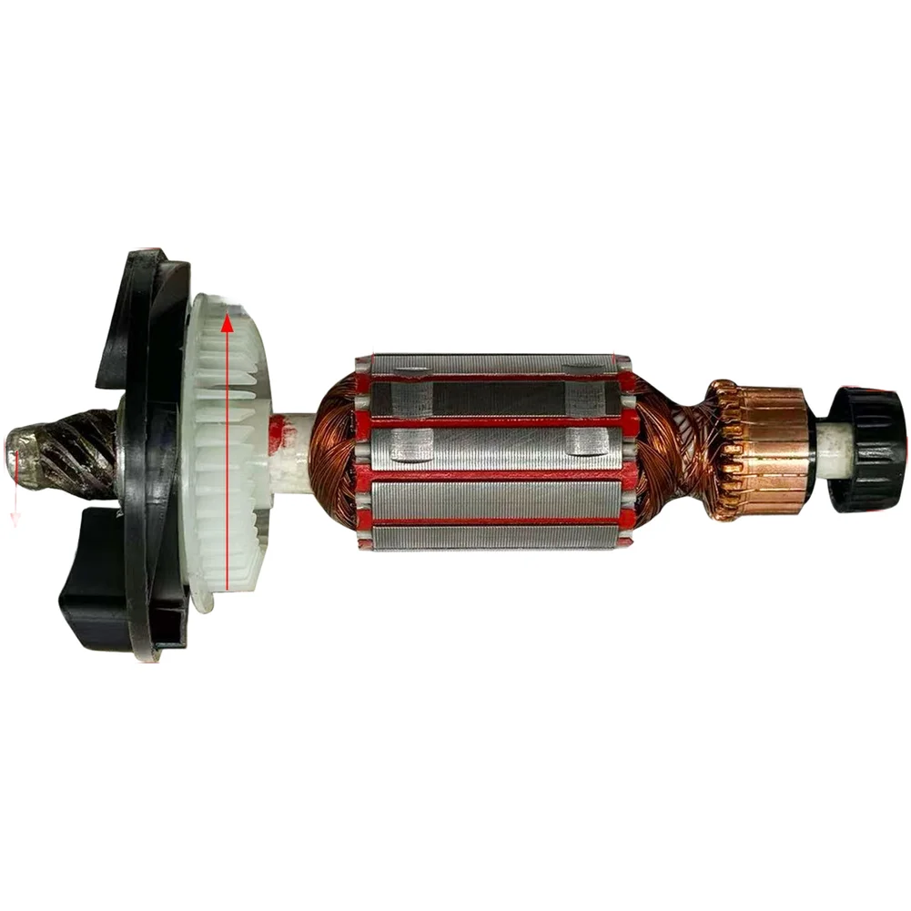 1pc Rotor Assembly With Bearings Carbon Brushes Gears Quick Repair For 6-100 Angle Grinders Power Tools Replacement Rotor Parts