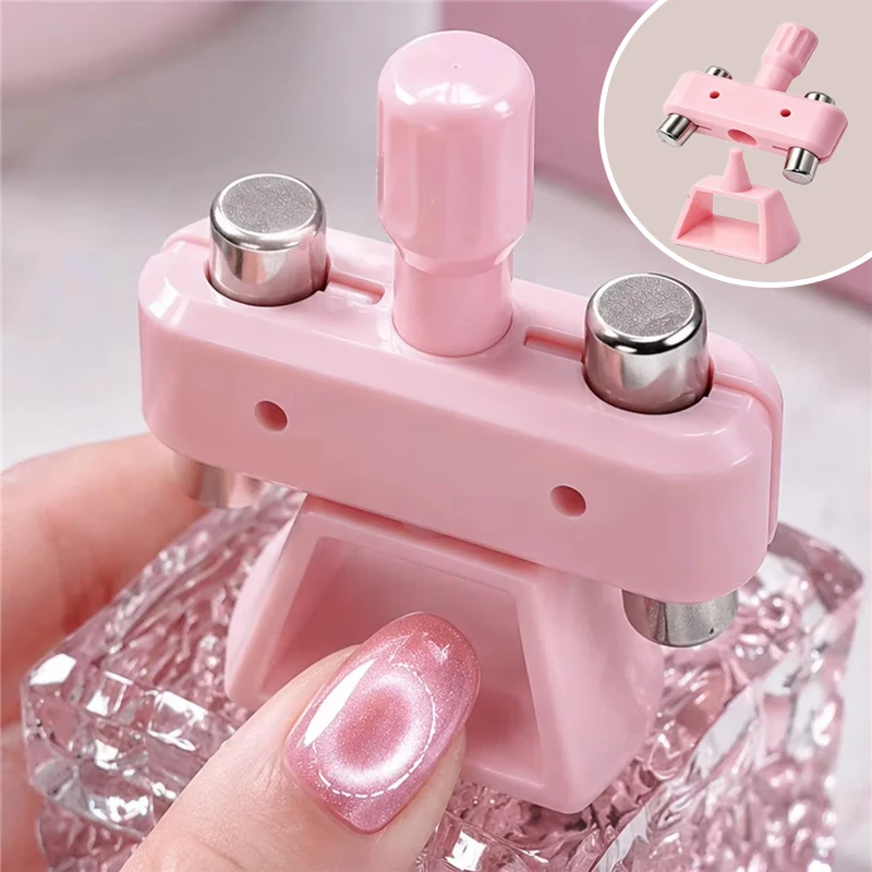One-Click Suction Automatic Cat Eye Nail Magnet Tool Powerful 360° Rotating Magnetic Stand for Full Glass Beads Gel Polish Manic