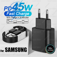 PD 45W USB C Charger Super Fast Charging Adapter For Samsung Galaxy S24 S23 S22 Ultra A54 A15 A55 5G Phone Charger Type C Cable