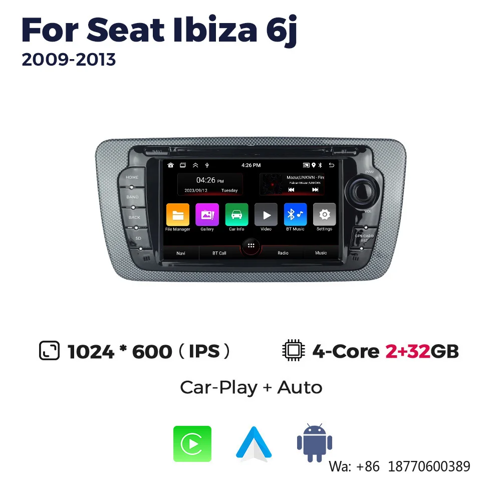 MEKEDE Android Car Multimedia Dvd Player Stereo GPS Navigation Car-play Head Unit for 7inch Seat Ibiza 6j 2009-2013