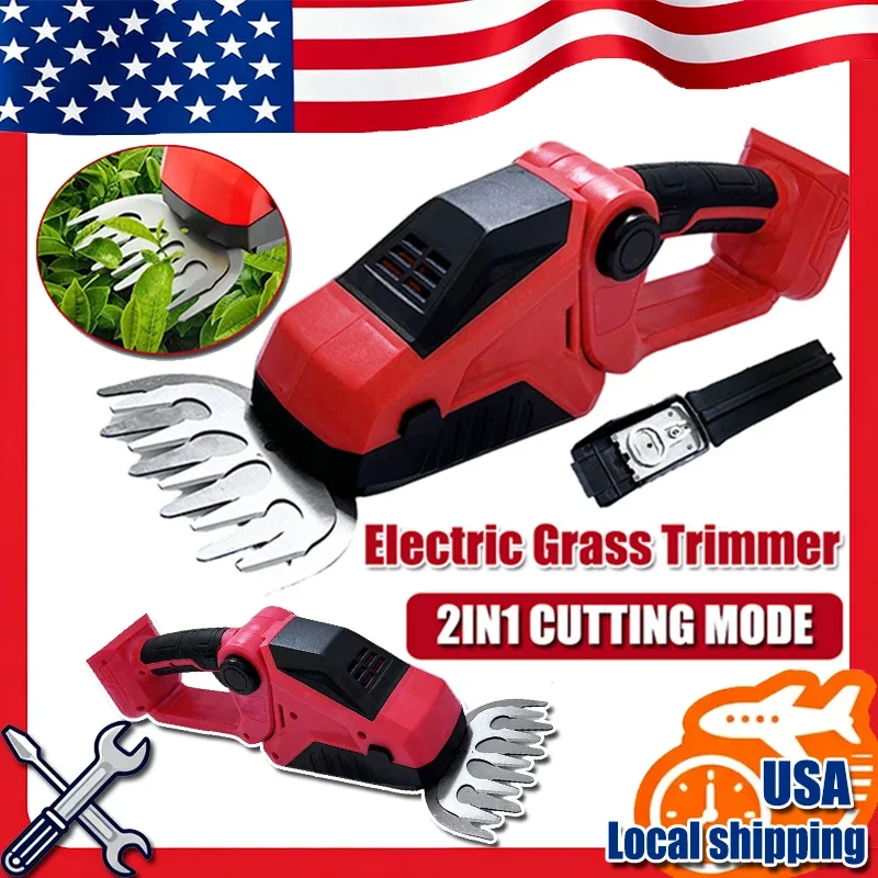 

2 in 1 Electric Grass Trimmer Cordless Hedge Trimmer Bush Trimmer Grass Shears Handheld Garden Tool For Milwaukee 20V Battery