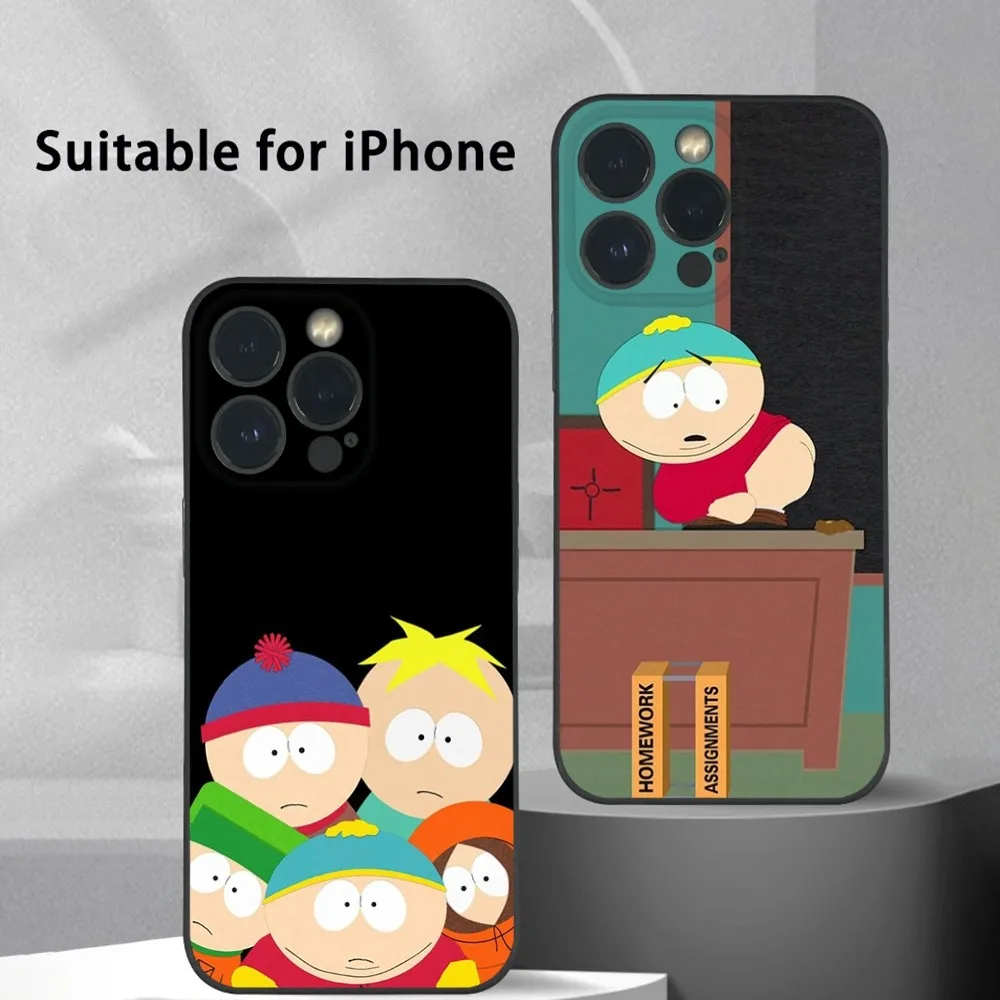 

S-Souths P-Park Phone Case For iPhone 16 15 14 13 Pro Max Plus Mini Frosted Soft Shell Funda