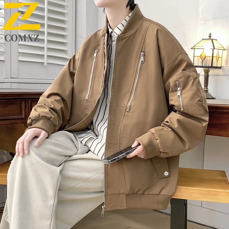 

Harajuku Men's Jacket Trendy Versatile Weatherproof Wear-resistant Breathable Baseball Collar Coat Street Casual Men's Clothing