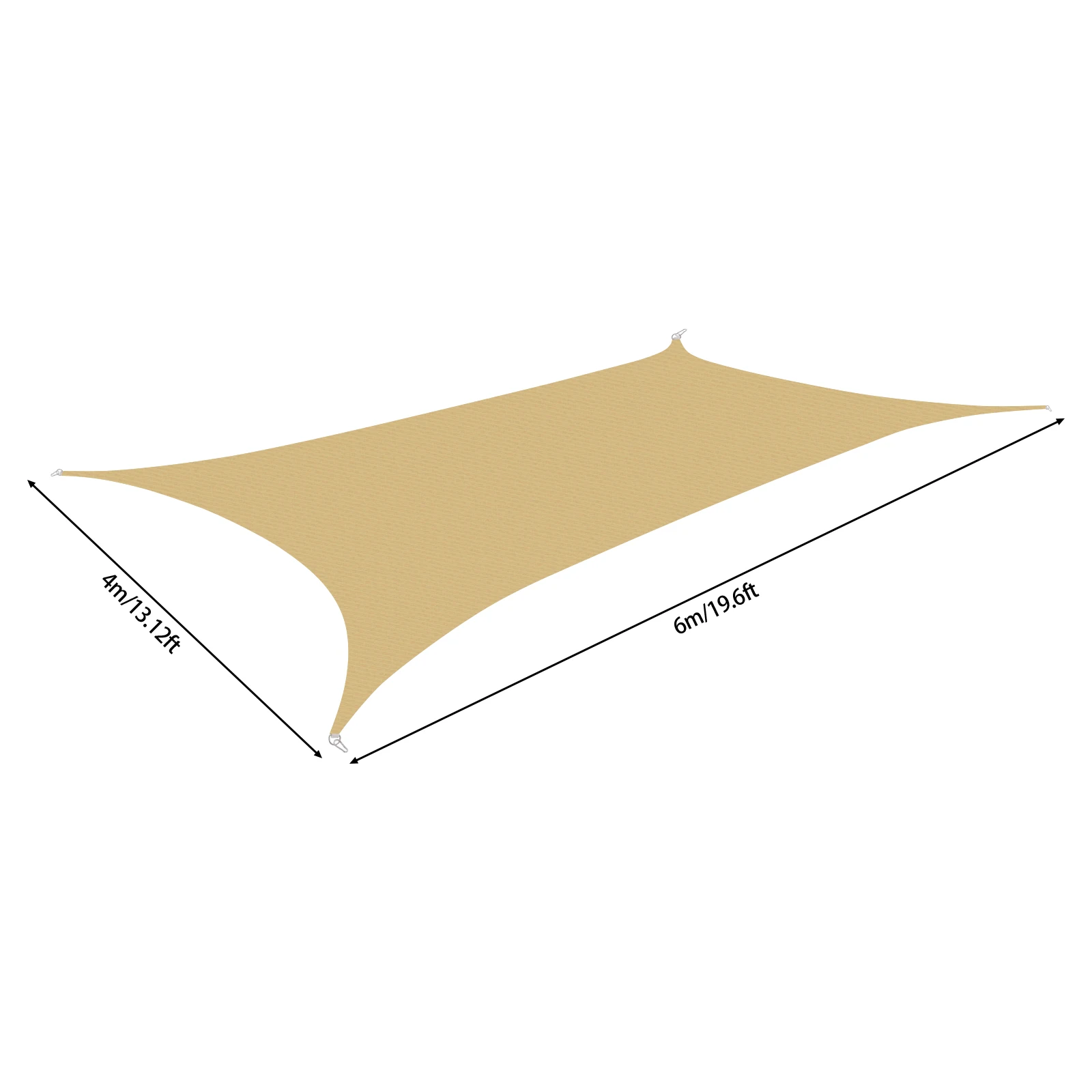 

13.12*19.69ft Yellow Rectangle Sun Shade Sail, Outdoor Patio Sunshade Sail, Sun Shade Sail for Backyard, Garden, Porch, Patios