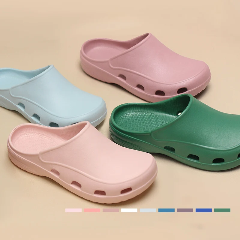 Pink EVA Scrub Nursing Clogs Unisex Anti-Slip Breathable Beauty Salons Working Shoes Medical Women Footwear X03-05