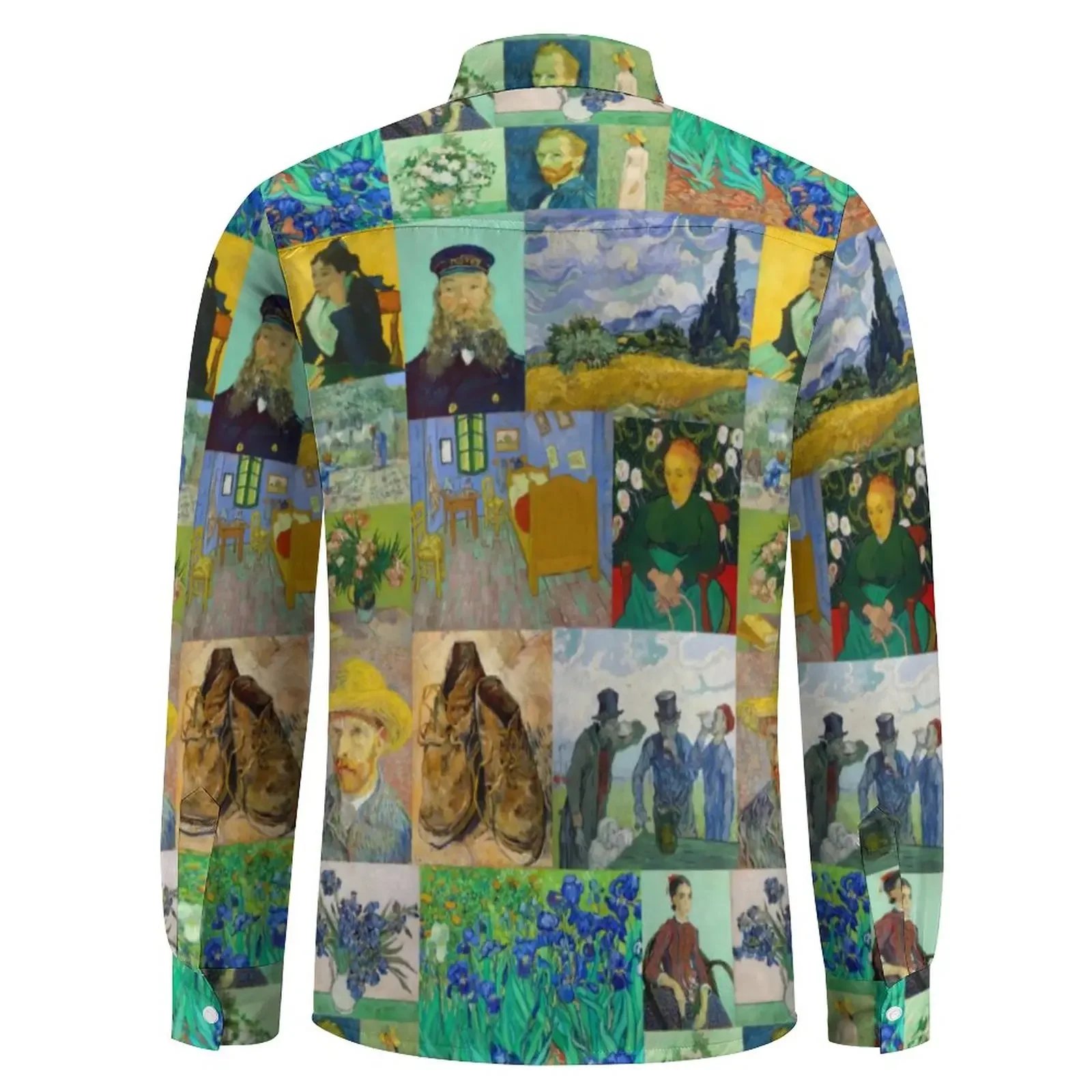 Camisas informales de Van Gogh para hombre, colección de pinturas, camisa de manga larga, blusas de estilo callejero a la moda, XS-6X de talla grande personalizadas de otoño