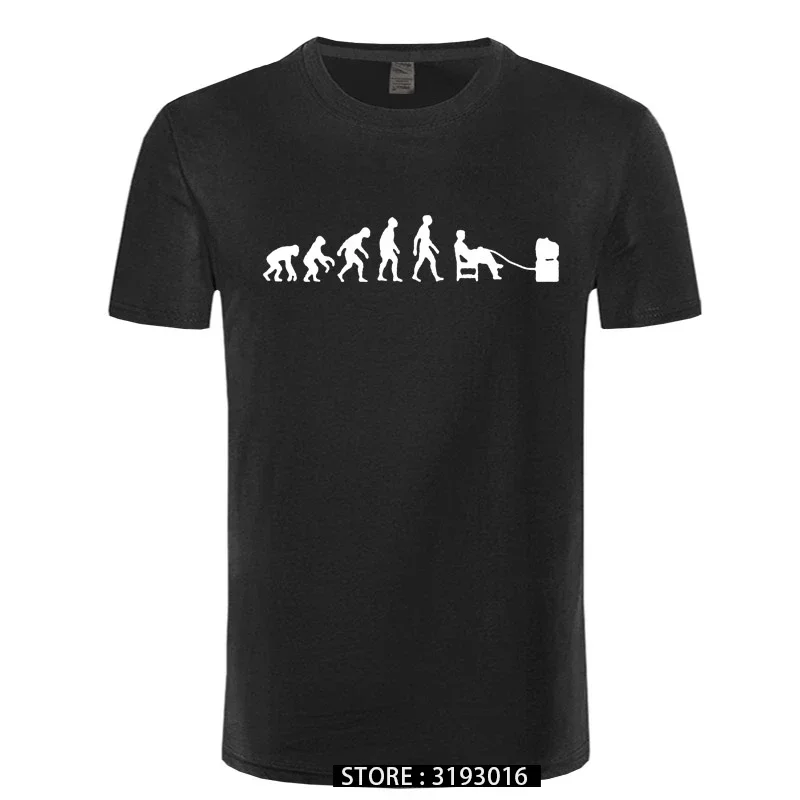 Men's Evolution of Man Console Funny T-Shirt, Computer Game, Print Programmer T Shirt, Hot Tops, XS-XXXL