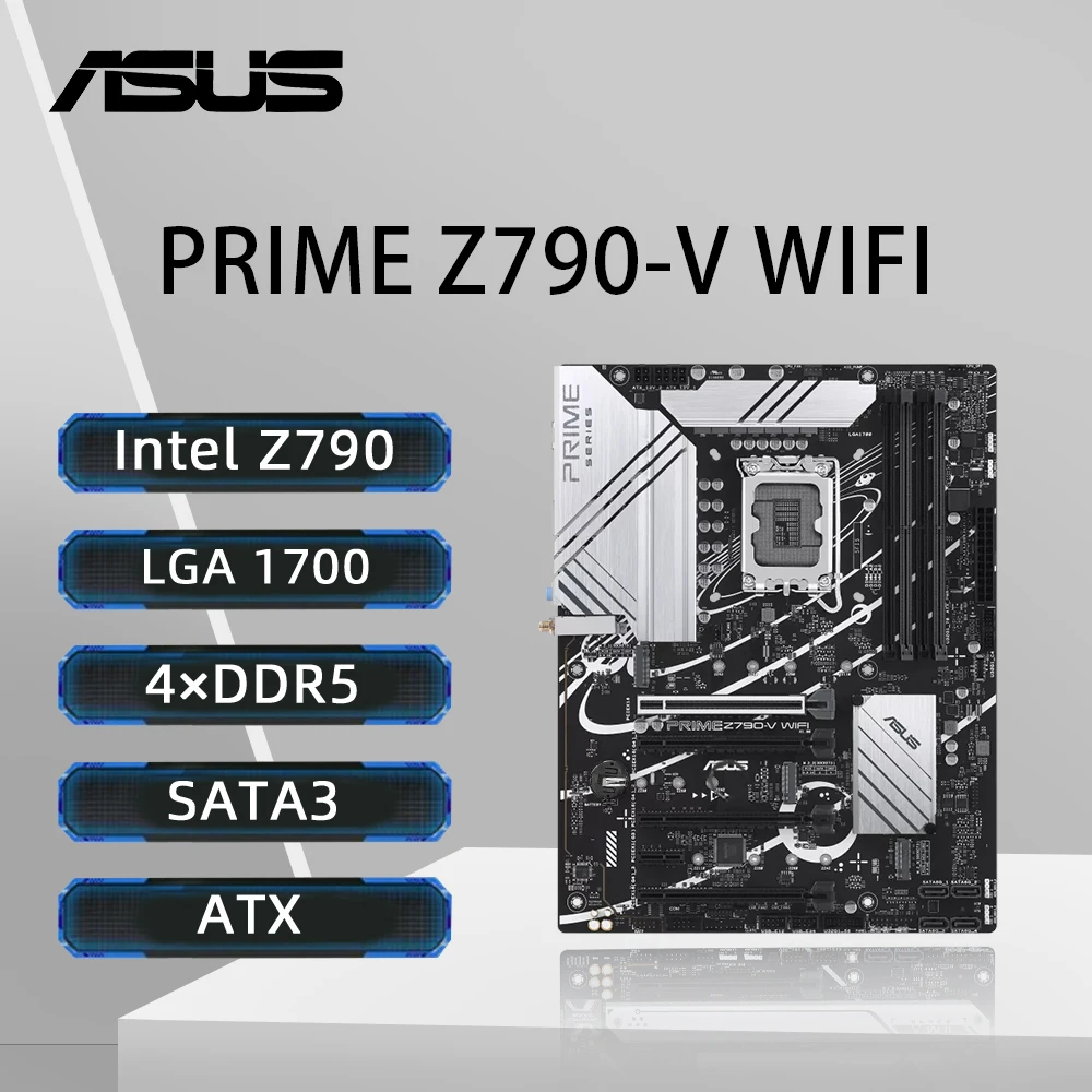 

Материнская плата ASUS PRIME Z790-V WIFI LGA1700 Поддержка i-13600K i5-12400F i5 12400F Процессор DDR5 7200 МГц HDMI NVME M.2 PCle 5,0 ATX