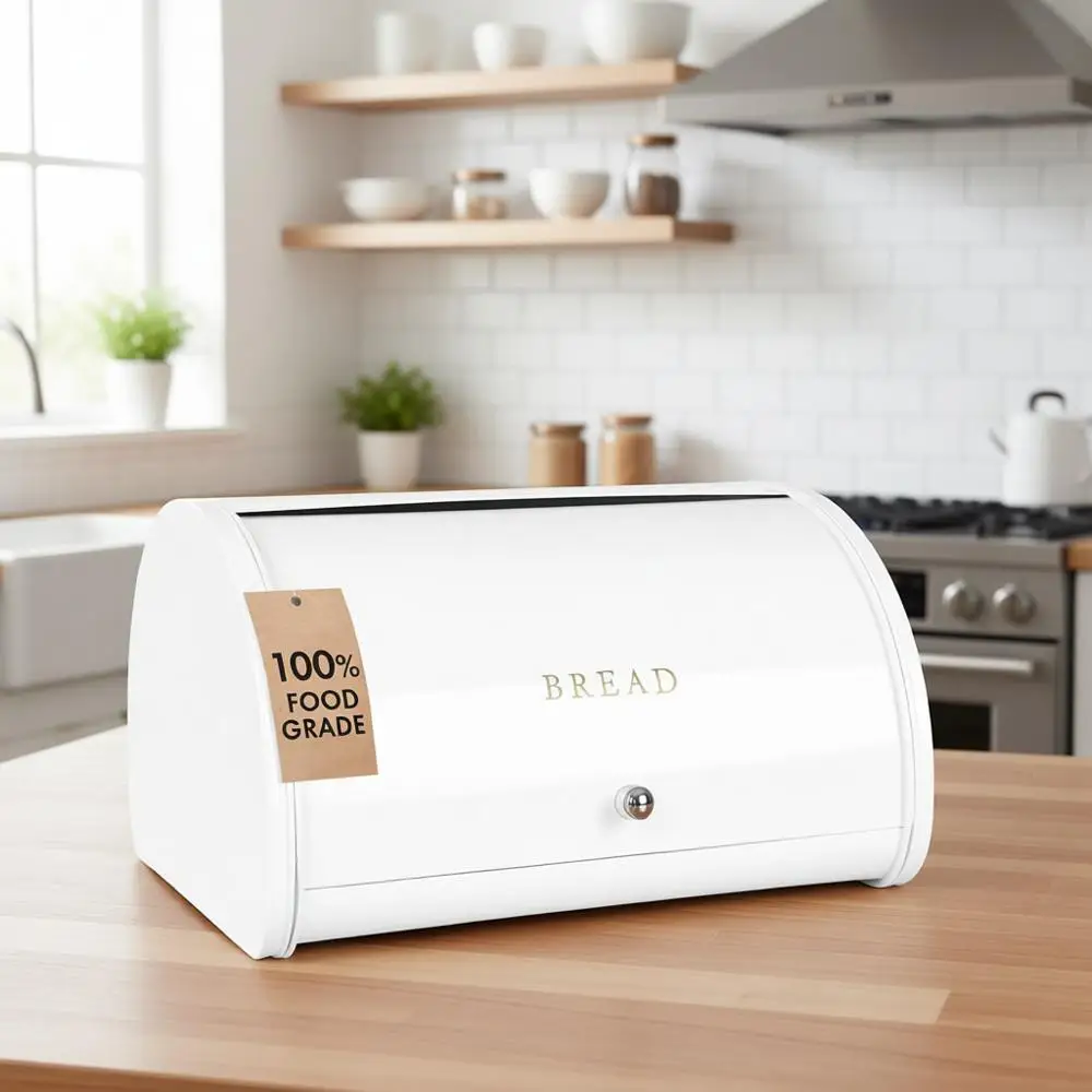 

Хлебница из нержавеющей стали, контейнер для хранения закваски настольный или с откидной крышкой