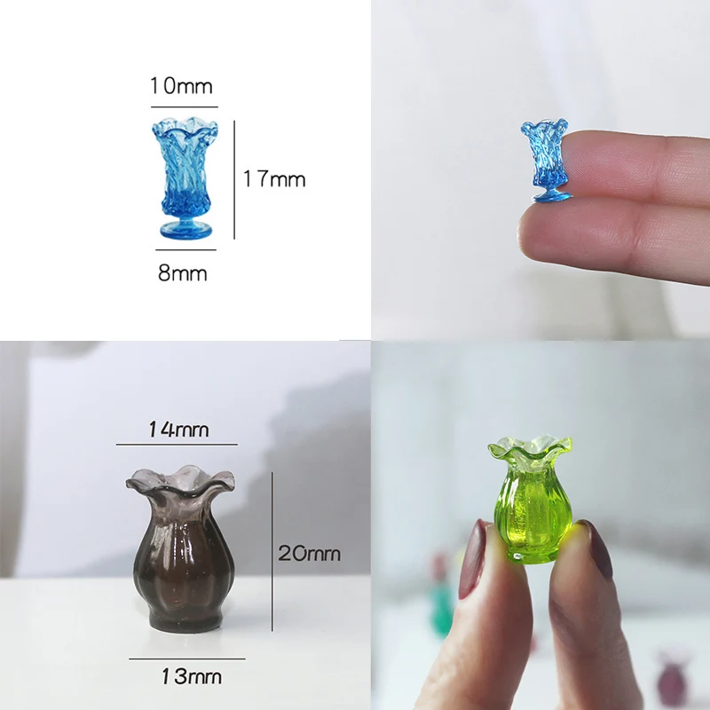 Miniature Colorful Vase for Bjd OB11 blyth 1/12 DollHouse Accessories  Mini Flower Garden Decoration Pretend Play Toys