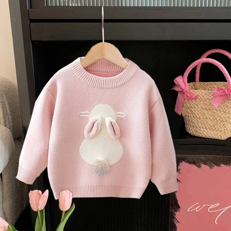 Meisjestrui Konijn Mode Kinderen Winterkleding Gebreide kindertrui