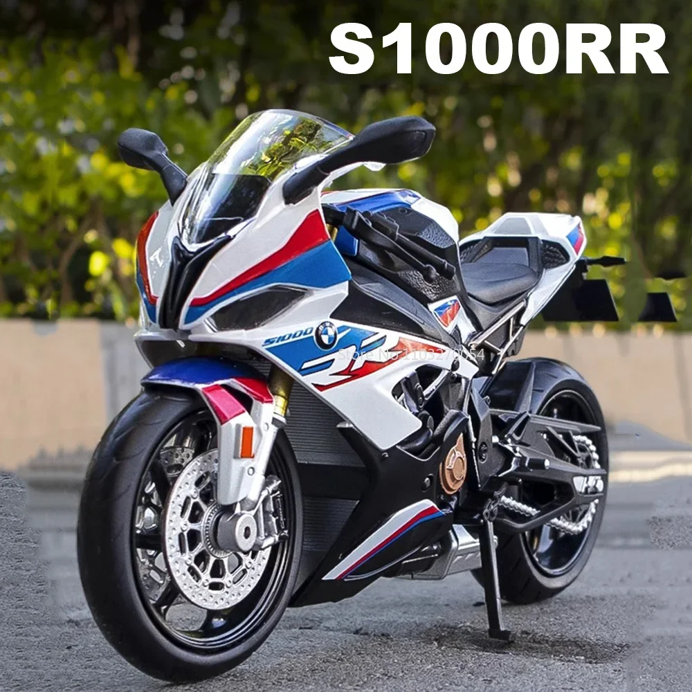 1:12 BMW S1000RR Car Models Alloy Motorcycle Toys Diecast Miniature Vehices Front Wheel Steering Motorcycle Kids Gift Collection