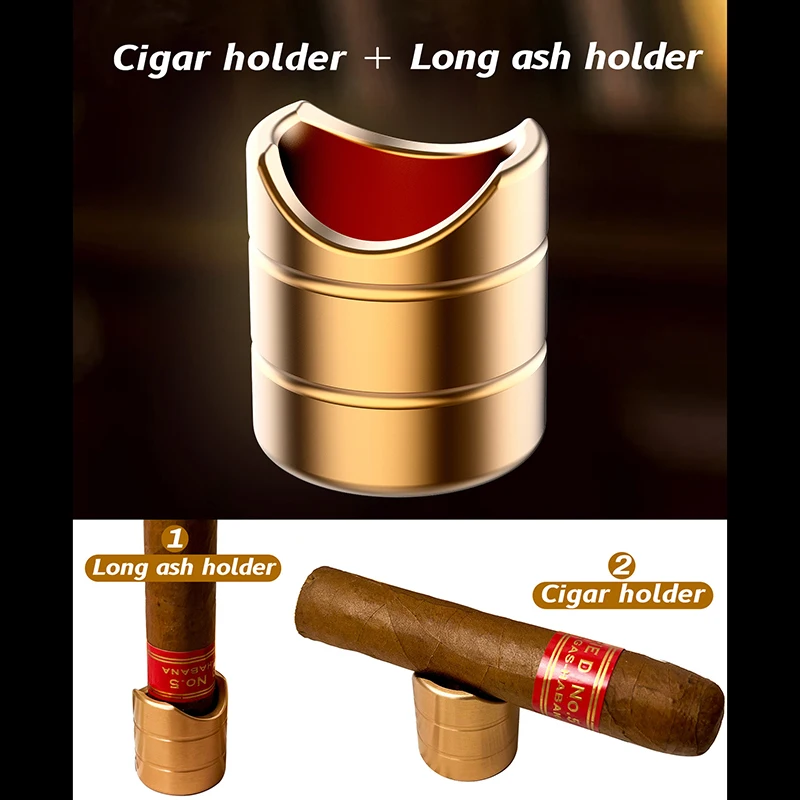 2026 جديد 2 في 1 حامل السيجار متعدد الوظائف السيجار الحفر علبة محمولة طقم هدايا سبائك السيجار الملحقات #4