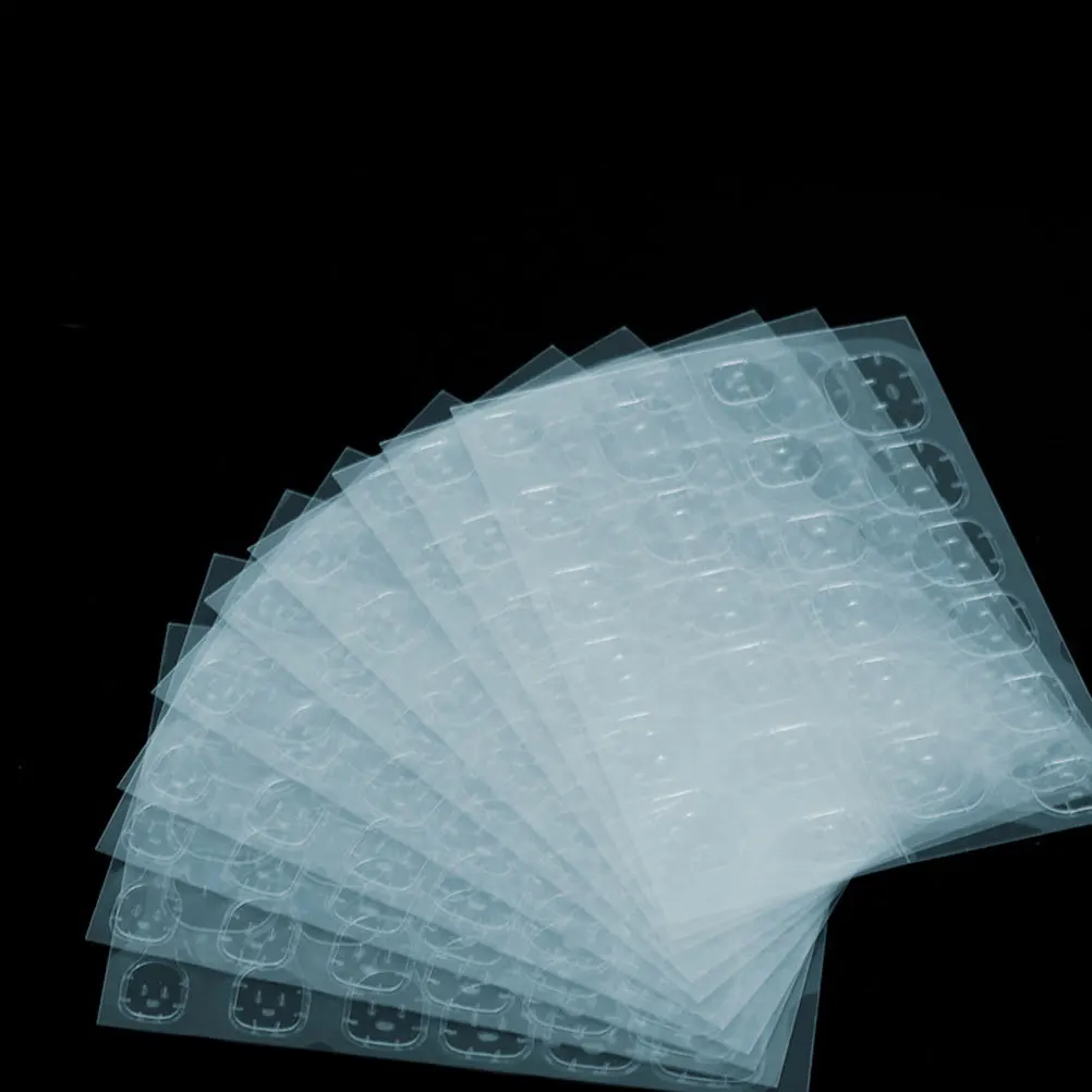 Guias adesivas azuis para manicure, faça você mesmo, prensa em unhas, ferramenta de reparo de arte de unhas falsas, abas adesivas para unhas