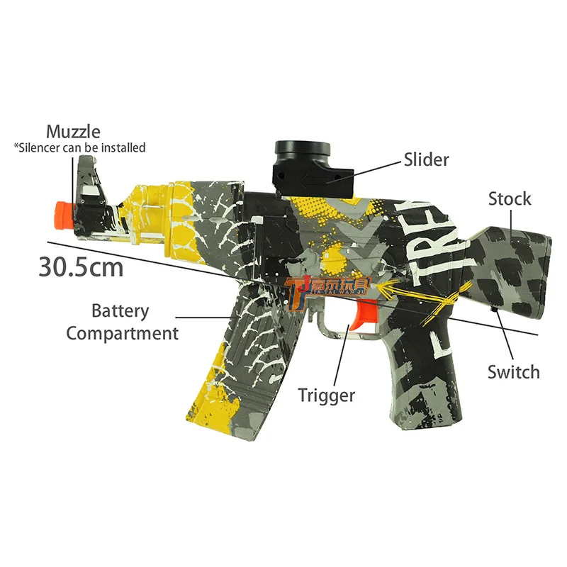 Weiche Bombe ak elektrische Repeater weiche Bombtoy Pistolen Kind Junge Interaktion Modell strukturelle Zubehör Airsoft Pistole gefälschte Pistole