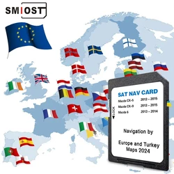 SMIOST for Mazda 6 CX5 CX9 2024 Memory Card Navigation SD Card 8GB UK EU Turkey GPS Map Version Card Navi Software Update