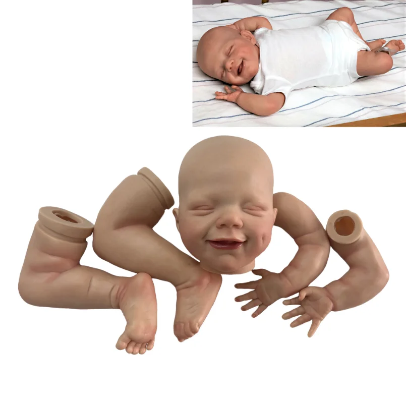 

18 Inch Reborn Doll Kits Smile Painted Bebe Reborn DIY Doll Kits Bebes Rebon Kit Semi-Finished Accessories Kits