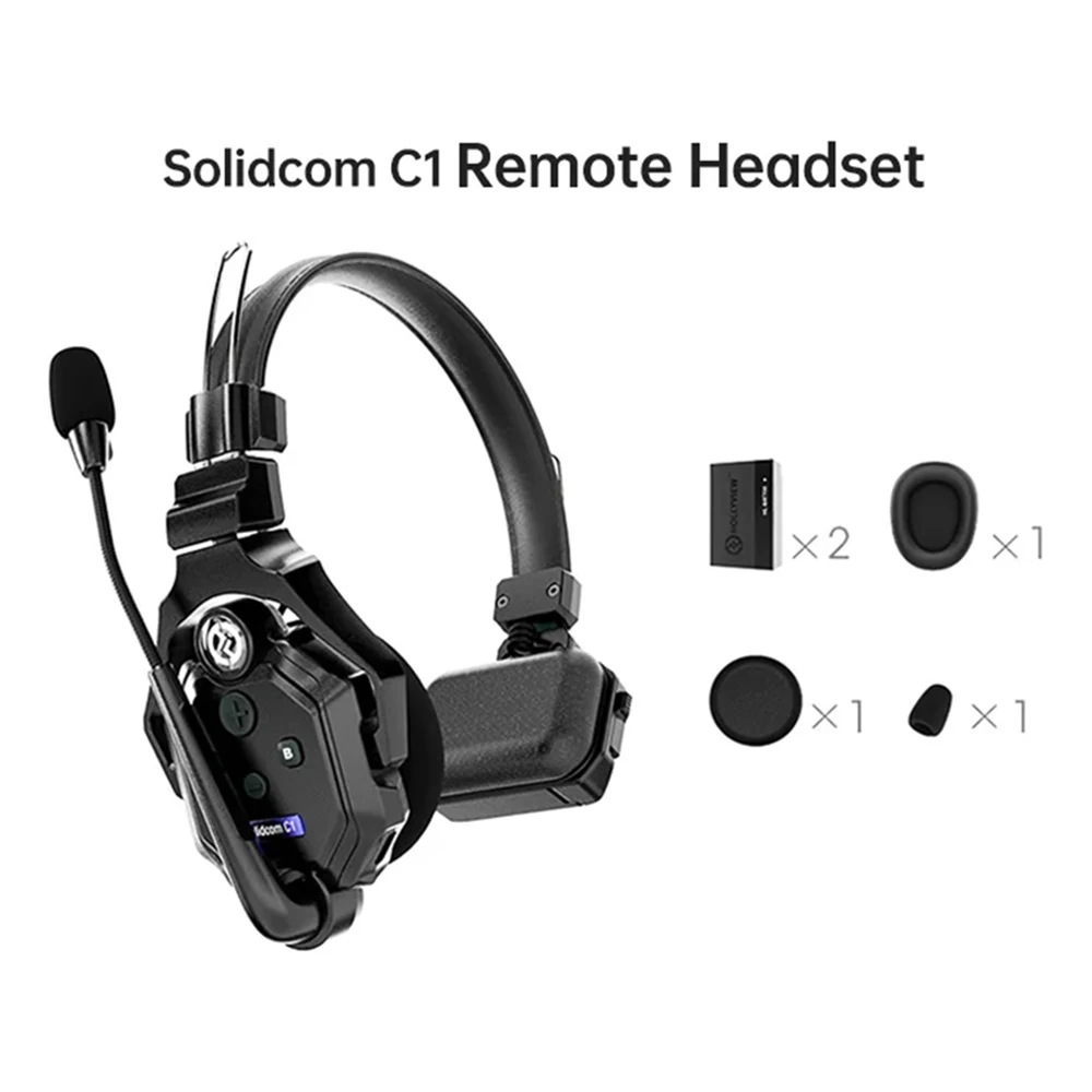 

Hollyland Solidcom C1 Single Remote Headset Single-Ear Full-Duplex Wireless Intercom Headset for Team Communication EU Standard