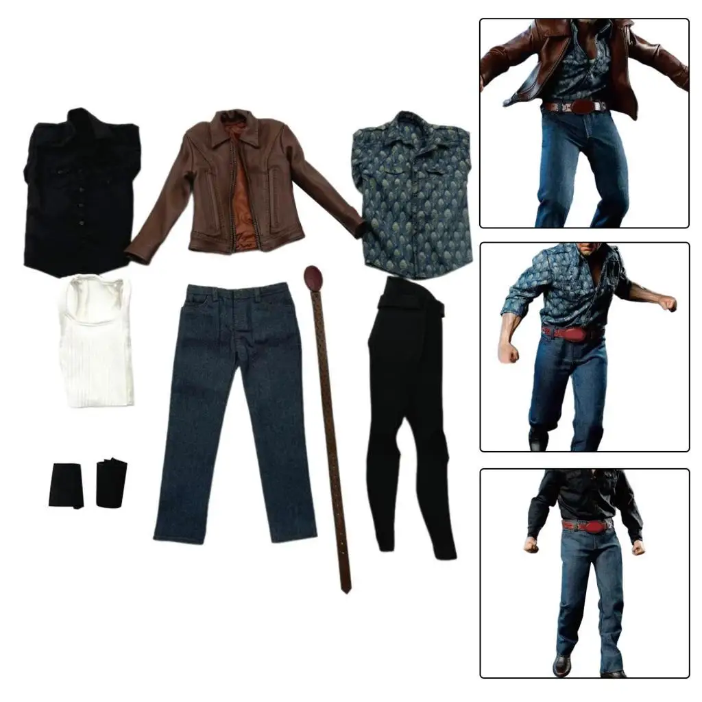 9Pcs 1/6 Scale Male Figure Doll Clothes Pants Shirts Body Dolls Accessories Stylish Doll Clothing for 12