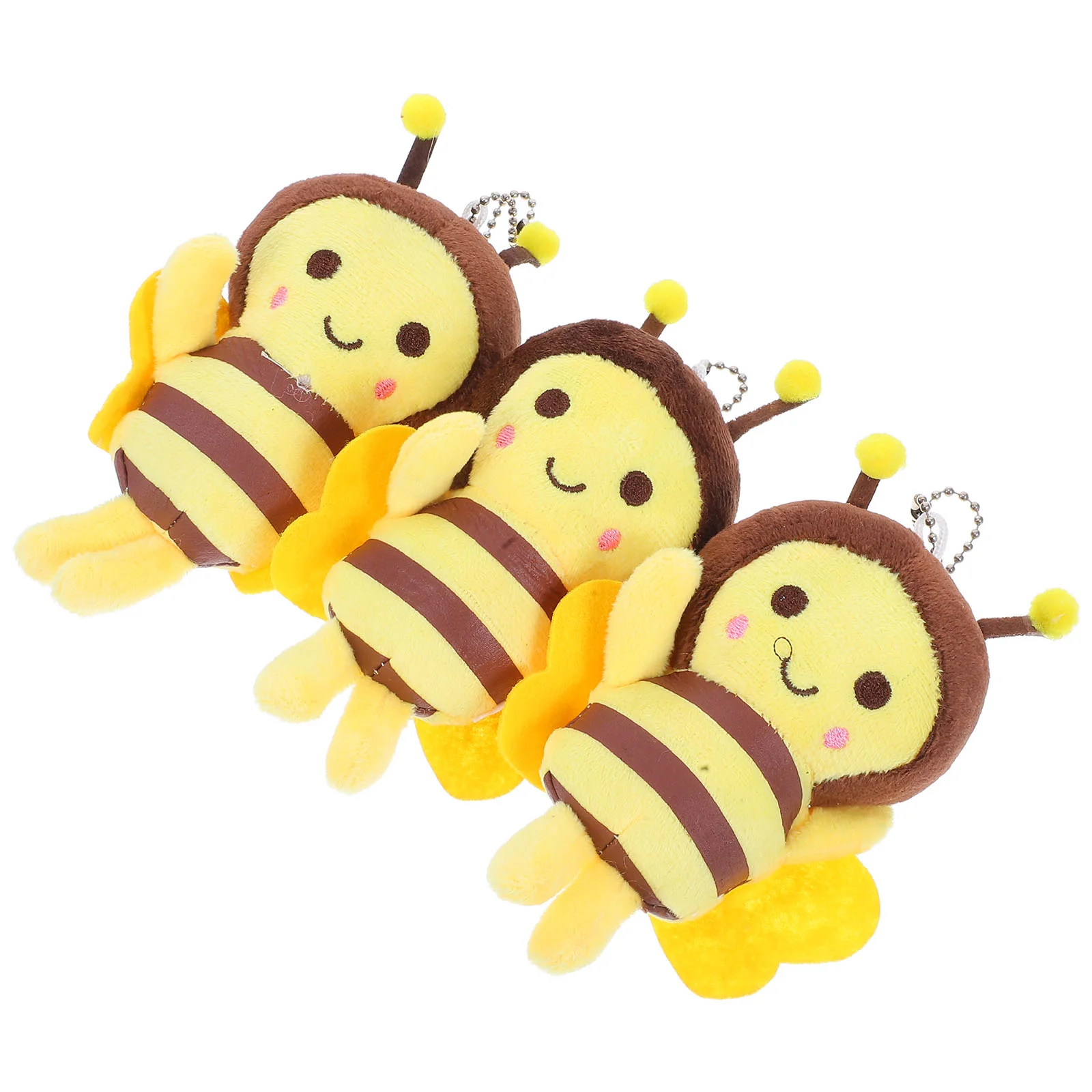 

3 Pcs Bugs Little Bee Pendant Bunny Stuffed Animal Shaped Keychain Charms Girl Keyring Baby Bumble Plush Venom Toys