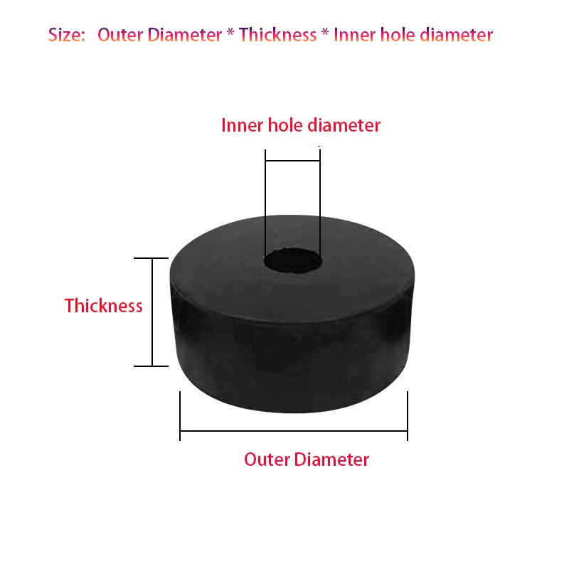 OD 9-38mm Circular Rubber Damping Pad Fan Coil Damping Washer Rubber Shock-Absorbing Pad Soundproof Machine Foot Washer